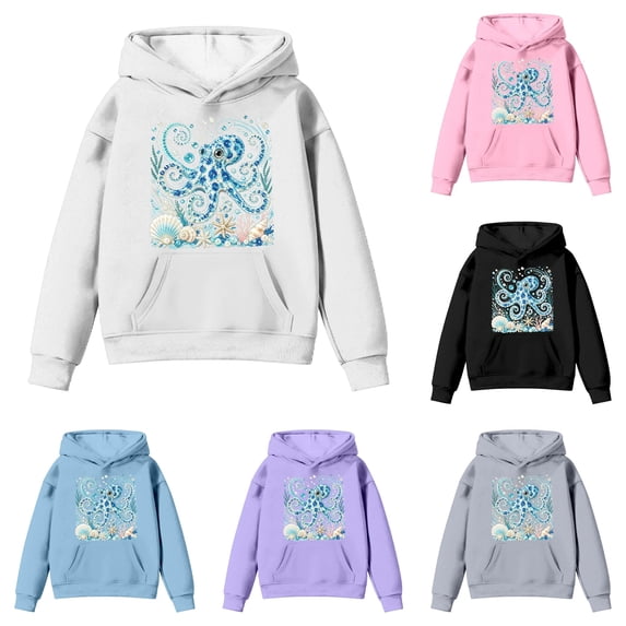 XFeng Kids Pullover Hoodie Casual Long Sleeve Hooded Sweatshirt with Kangaroo Pocket