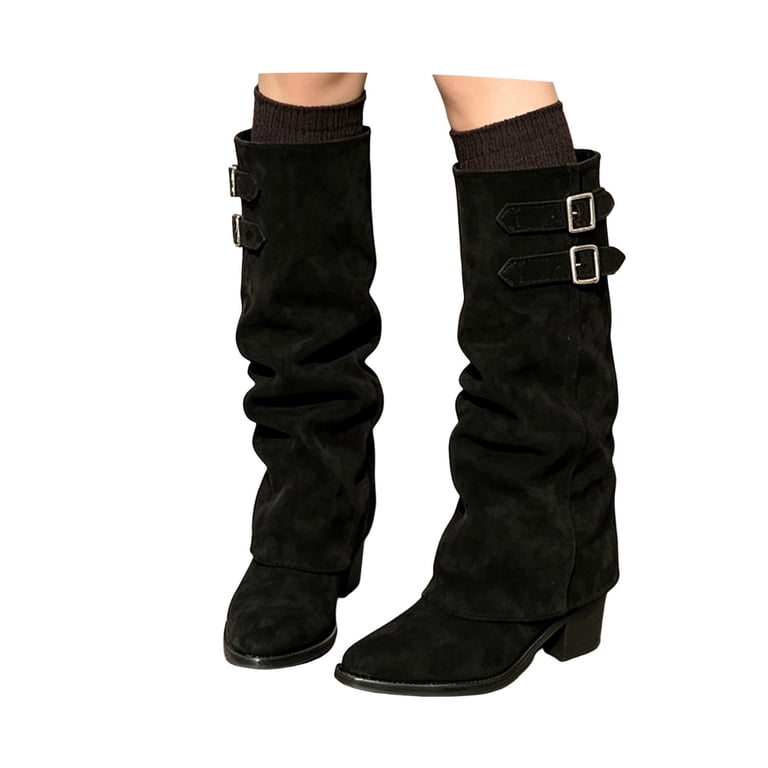 MINIMAL STREET HIGH BOOT Miaoju Knee High Boots Women, Fold Over Shark Boots Pointed  main image 4