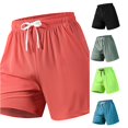 thumbnail image 1 of XFeng Men Athletic Shorts Elastic Drawstring Waist Quick Dry Side Split Casual Sports Shorts, 1 of 4