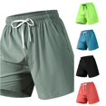 thumbnail image 1 of XFeng Men Athletic Shorts Elastic Drawstring Waist Quick Dry Side Split Casual Sports Shorts, 1 of 4