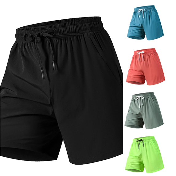 XFeng Men Athletic Shorts Elastic Drawstring Waist Quick Dry Side Split Casual Sports Shorts