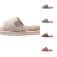thumbnail image 1 of XFeng Men Linen Fabric Open‑Toe House Slippers Indoor Home Slides, 1 of 4