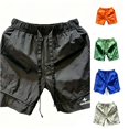thumbnail image 1 of XFeng Men Nylon Athletic Shorts Elastic Waist Drawstring Printed Logo Quick Dry Knee‑Length Shorts, 1 of 3