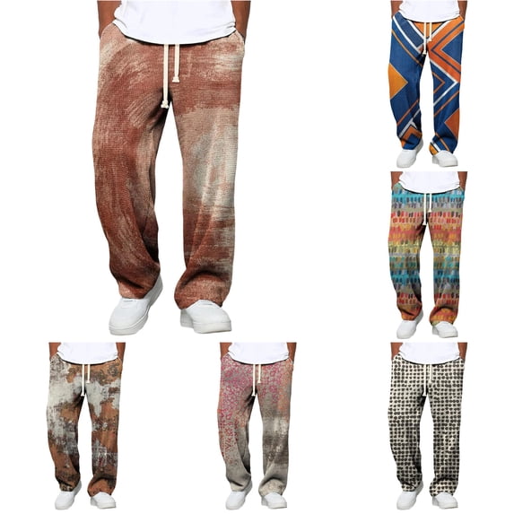 XFeng Men Pleated Wide Leg Dress Pants Casual Loose Trousers
