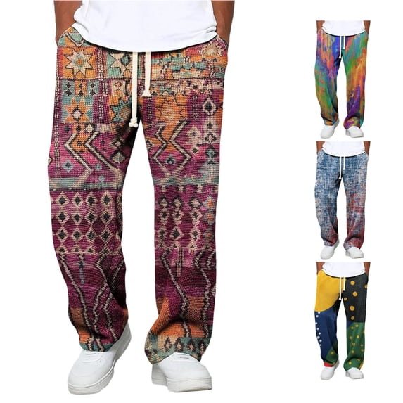 XFeng Men Pleated Wide Leg Dress Pants Casual Loose Trousers