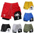 thumbnail image 1 of XFeng Men's 2 in 1 Swim Trunks, Print Board Shorts with Compression Liner, Quick Dry Beach Swim Shorts with Pockets, 1 of 3