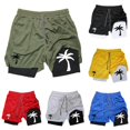 thumbnail image 1 of XFeng Men's 2 in 1 Swim Trunks, Print Board Shorts with Compression Liner, Quick Dry Beach Swim Shorts with Pockets, 1 of 3