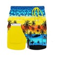 thumbnail image 1 of XFeng Men's 2 in 1 Swim Trunks, Print Board Shorts with Compression Liner, Quick Dry Beach Swim Shorts with Pockets, 1 of 5