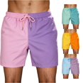 thumbnail image 1 of XFeng Men's 2 in 1 Swim Trunks, Print Board Shorts with Compression Liner, Quick Dry Beach Swim Shorts with Pockets, 1 of 9