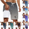 thumbnail image 1 of XFeng Men's 2 in 1 Swim Trunks, Print Board Shorts with Compression Liner, Quick Dry Beach Swim Shorts with Pockets, 1 of 4