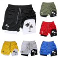 thumbnail image 1 of XFeng Men's 2 in 1 Swim Trunks, Print Board Shorts with Compression Liner, Quick Dry Beach Swim Shorts with Pockets, 1 of 3