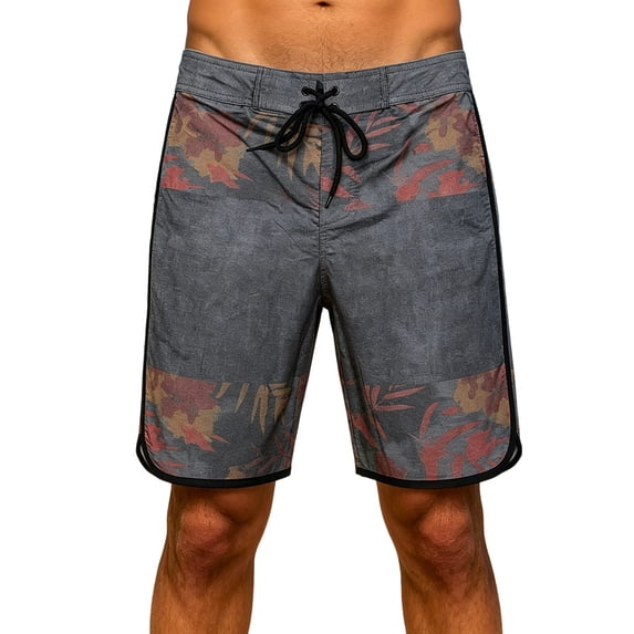 XFeng Men's 2 in 1 Swim Trunks, Print Board Shorts with Compression Liner, Quick Dry Beach Swim Shorts with Pockets