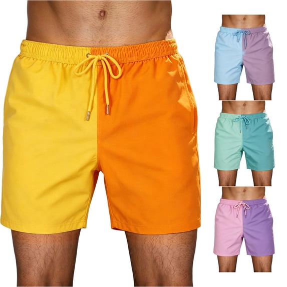 XFeng Men's 2 in 1 Swim Trunks, Print Board Shorts with Compression Liner, Quick Dry Beach Swim Shorts with Pockets
