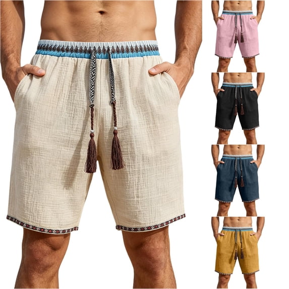 XFeng Men's 2 in 1 Swim Trunks, Print Board Shorts with Compression Liner, Quick Dry Beach Swim Shorts with Pockets