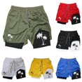 thumbnail image 1 of XFeng Men's 2 in 1 Swim Trunks, Print Board Shorts with Compression Liner, Quick Dry Beach Swim Shorts with Pockets, 1 of 3