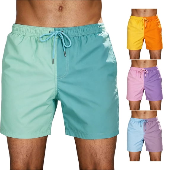 XFeng Men's 2 in 1 Swim Trunks, Print Board Shorts with Compression Liner, Quick Dry Beach Swim Shorts with Pockets