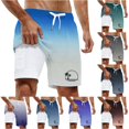 thumbnail image 1 of XFeng Men's 2 in 1 Swim Trunks, Print Board Shorts with Compression Liner, Quick Dry Beach Swim Shorts with Pockets, 1 of 4