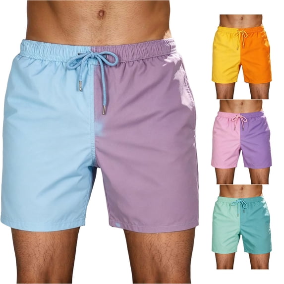 XFeng Men's 2 in 1 Swim Trunks, Print Board Shorts with Compression Liner, Quick Dry Beach Swim Shorts with Pockets