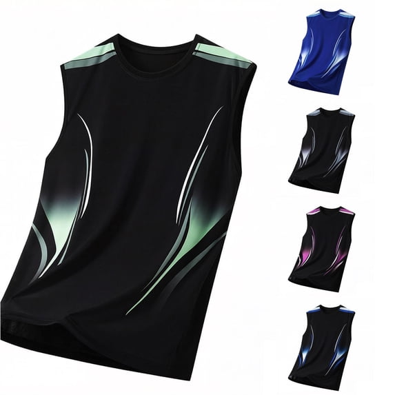 XFeng Men's Sleeveless Athletic Tank Top, Quick Dry Sports Workout Shirt
