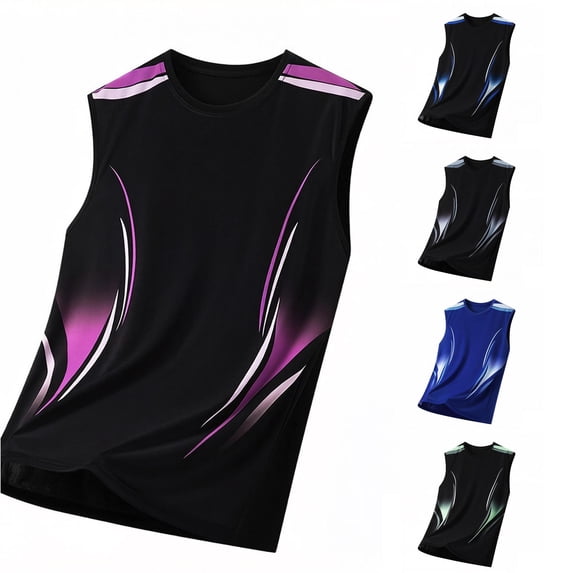 XFeng Men's Sleeveless Athletic Tank Top, Quick Dry Sports Workout Shirt