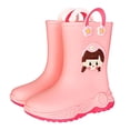 thumbnail image 1 of XFeng Mid Calf Rain Boots For Toddler Kids , Waterproof Lightweight Anti Slip Rain Shoes for Boys Girls, with Wide Calf Opening for Outdoor and Rainy Days,6-7 Years,Pink2, 1 of 5