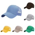 thumbnail image 1 of XFeng Solid Brown Blank Mesh Trucker Hat, Two Tone Cotton Front Mesh Back Adjustable Plain Baseball Cap, 1 of 4