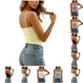 thumbnail image 1 of XFeng Women Adjustable Spaghetti Strap Ribbed Tank Top, Scoop Neck Slim Camisole, 1 of 7
