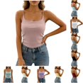 thumbnail image 1 of XFeng Women Adjustable Spaghetti Strap Ribbed Tank Top, Scoop Neck Slim Camisole, 1 of 7