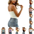 thumbnail image 1 of XFeng Women Adjustable Spaghetti Strap Ribbed Tank Top, Scoop Neck Slim Camisole, 1 of 7