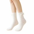 thumbnail image 1 of XFeng  Women Crew Socks Ruffled Lace Textured Knit Soft Lightweight Novelty Mid Calf Socks for Party Dating Daily Wear,Beige,One Size, 1 of 6