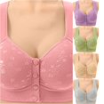 thumbnail image 1 of XFeng Women Floral Lace Underwire Bra, V Neck Adjustable Wide Straps Comfort Support Bra, 1 of 4