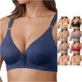 thumbnail image 1 of XFeng Women Floral Lace Underwire Bra, V Neck Adjustable Wide Straps Comfort Support Bra, 1 of 4