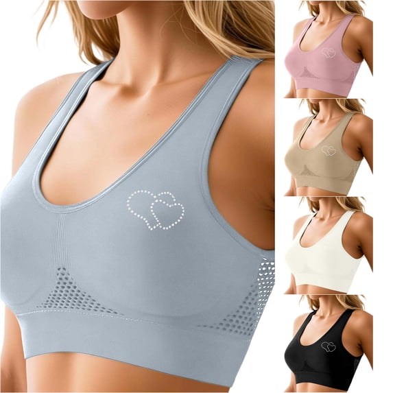 XFeng Women Floral Lace Wireless Bra, Adjustable Thin Straps Seamless Comfort Push Up Bralette