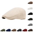 thumbnail image 1 of XFeng Women's Herringbone Tweed Flat Cap British Style Ivy Newsboy Hat Soft Warm Fabric for All Season Daily Street Casual Wear,Khaki,One Size, 1 of 3