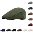 thumbnail image 1 of XFeng Women's Herringbone Tweed Flat Cap British Style Ivy Newsboy Hat Soft Warm Fabric for All Season Daily Street Casual Wear,Khaki,One Size, 1 of 3