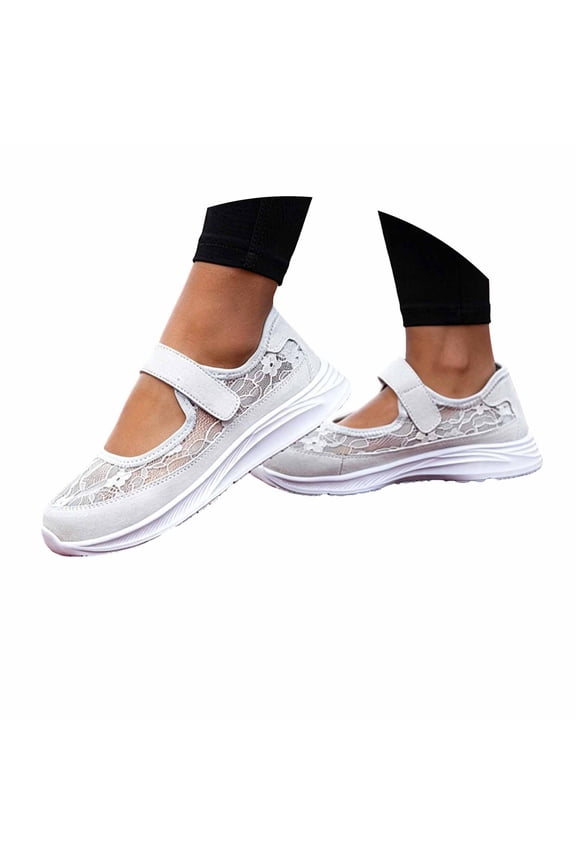 Women's Mary Jane Sneaker Flat Shoes Comfort Round Toe Adjustable Straps Anti- Arch Support Breathable Mary Jane Shoes for Women Daily Outfit,Grey,36