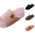 thumbnail image 1 of XFeng Women’s Open Toe Fuzzy Slide Slippers, Solid Faux Fur Soft Plush House Slippers, Non‑Slip Indoor Bedroom Slippers, 1 of 5