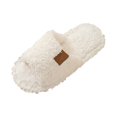 thumbnail image 1 of XFeng Women’s Open Toe Fuzzy Slide Slippers, Solid Faux Fur Soft Plush House Slippers, Non‑Slip Indoor Bedroom Slippers, 1 of 7