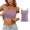 thumbnail image 1 of XFeng Womens Adjustable Camisole Sleeveless Square Neck Spaghetti Strap Tank Tops Basic Shirt,Light Purple1,M, 1 of 5