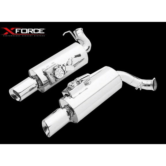 XForce ES-FM10-VMK-ABS Stainless Steel Axle-Back Exhaust System with Dual Rear Varex Mufflers for Ford Mustang GT 2005-2010