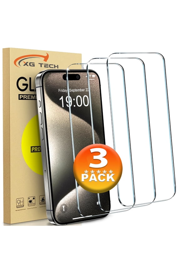 [3 Pack] Shatterproof Tempered Glass Screen Protector for iPhone 15 Pro Max [Case Friendly] [99.99% HD Clear] [9H Hardness] [Bubble Free] for iPhone 15 Pro Max (6.7'')