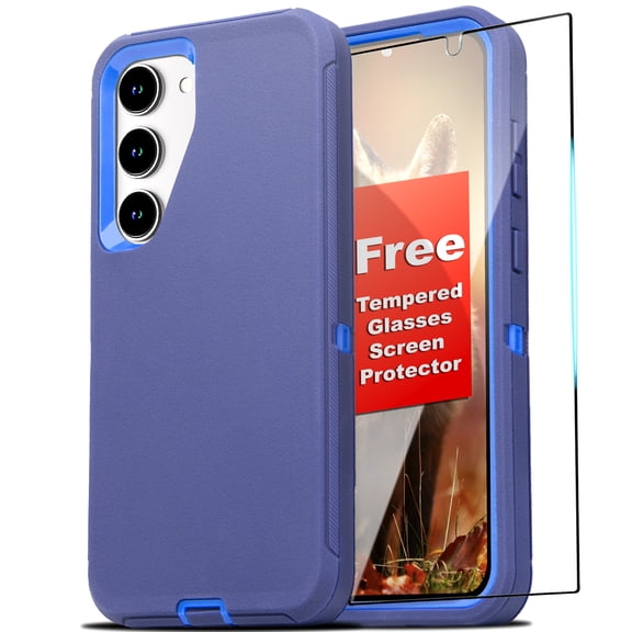 XG-Tech Case For Samsung Galaxy S24 (2024)Shockproof Defender Triple Layer Heavy Duty Rugged Durable Case Cover, Port Protection, With Screen Protector