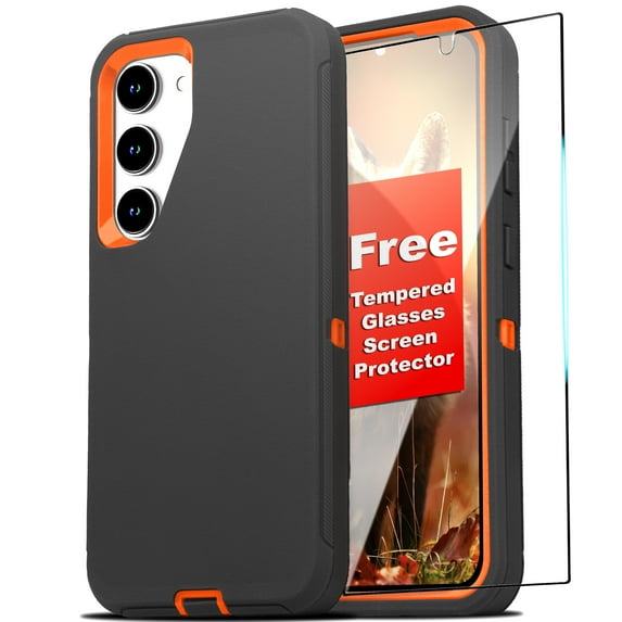 XG-Tech Case For Samsung Galaxy S24 (2024)Shockproof Defender Triple Layer Heavy Duty Rugged Durable Case Cover, Port Protection, With Screen Protector