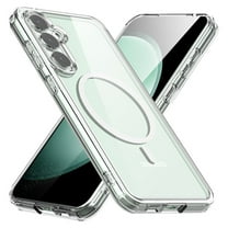 XG-Tech Case for Samsung Galaxy S24 (6.2'') Clear Case Compatible with MagSafe, Crystal Clear Slim Fit Thin Transparent Rugged Bumper Cover Built-in Magnetic Ring Heavy Duty Shockproof Cover (Clear)