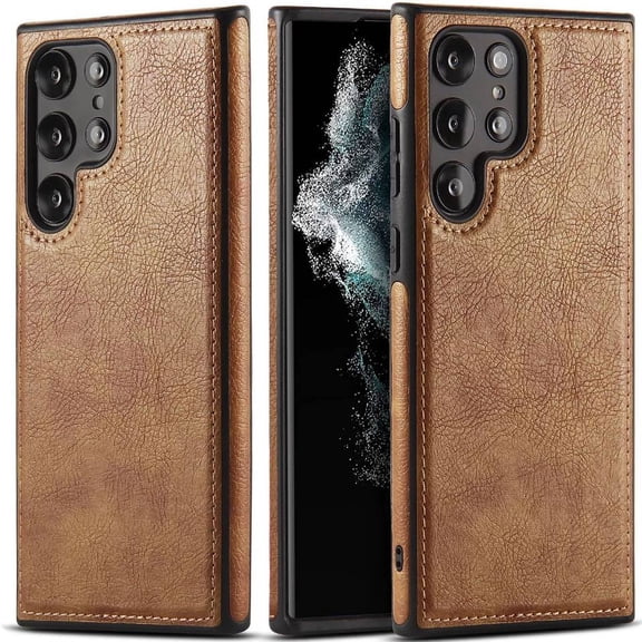 XG-Tech For Samsung Galaxy S23 Ultra (6.8'') 2023 Leather Slim Luxury Business Premium Case Hibrid Vintage Non-Slip Soft Grip Cover