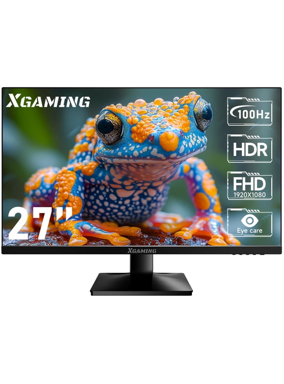XGAMING 27-inch Computer Monitor, 1080P 100Hz Gaming Monitor, FHD IPS Display (1920x1080p) PC Monitor for Home Office, Computer Monitor HDMI Display with Low Blue Light, free sync, VESA Compatible