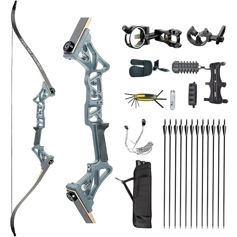 XGEEK Takedown Hunting Recurve Bow Package for Adults,Ready to Shoot  Archery Bow Set,Bow and Arrows for Shooting Practice,40lbs,45lbs,50lbs 