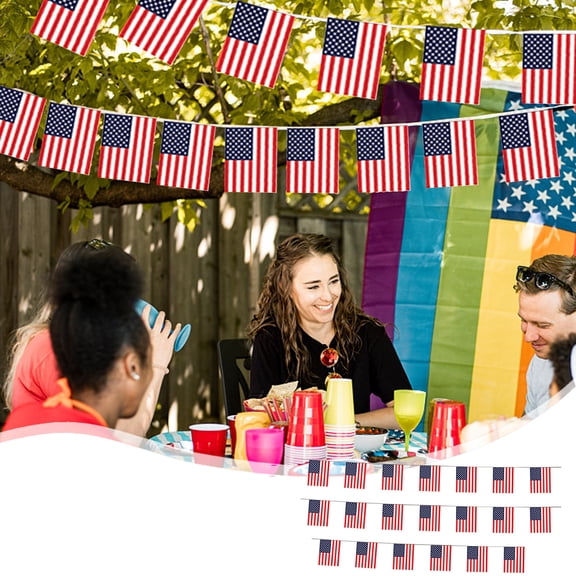 XGFHYJEH 4th of July Decorations, 20Pcs Pennant Fourth of July Banner, Fourth of July American Flags for Outside 4th of July Accessories Independence Day Patriotic Party Parade Decor