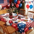 thumbnail image 1 of XGFHYJEH 4th of July Tablecloth, Patriotic Memorial Day Decor Print Table Cloth Round, Independence Day Decorations Red Blue and White Washable Tablecloths for Party Dinner, 150*200cm, 1 of 5