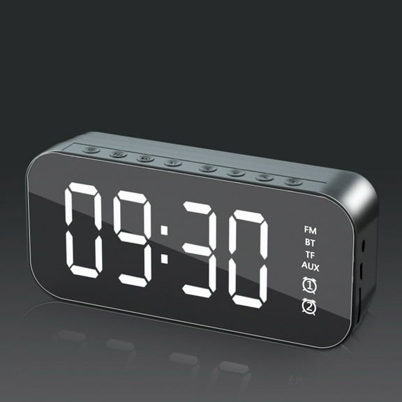 XGFHYJEH Alarm Clock Radio, Alarm Clocks for Bedroom, Digital Alarm Clock, Alarm Clocks with Large Numbers, Small Smart Bedside Tabletop Clock with Large LED Display & Bluetooth Speaker